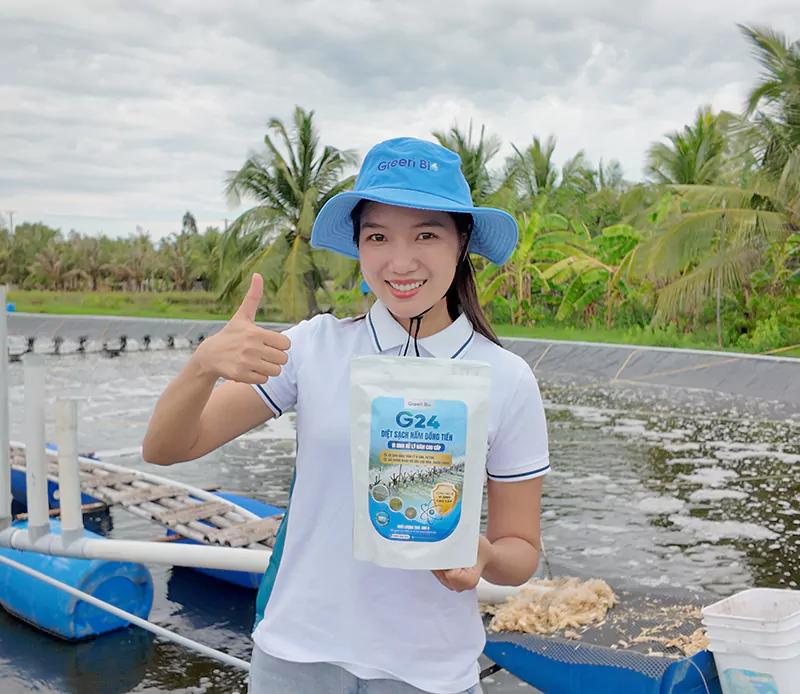 G24 diệt sạch nấm đồng tiền trong ao nuôi